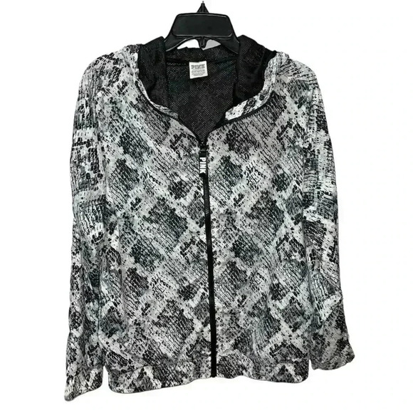 PINK Victoria's Secret Windbreaker Jacket Snakeskin Print Women's XS Oversized - Picture 1 of 8